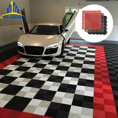 Gingbuilders Car Pvc Pisos Plastic Floor Tile Garage Werkstatt Boden Industrial Pvc Car Wash Cheap Car Garage Tile